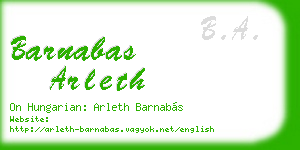 barnabas arleth business card